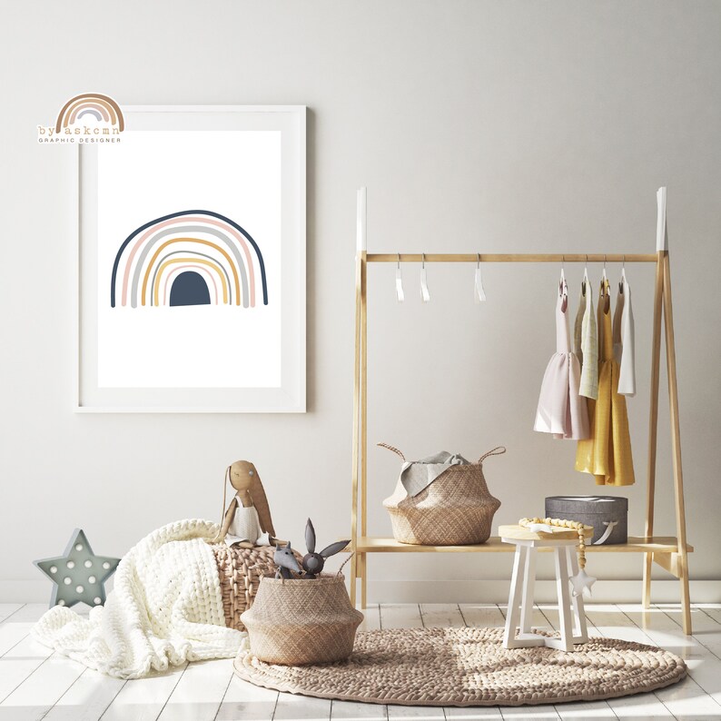 Rainbow Wall Decor Print, Baby Room Poster, Nursery Print Art, Rainbow ...