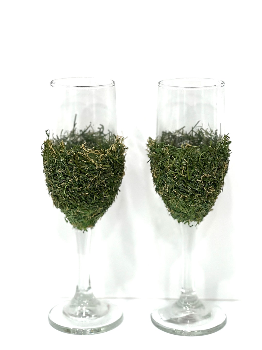 Grass Garden Wine Glasses Etsy