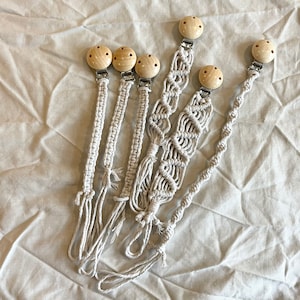 Macrame Wooden Dummy Pacifier Clips