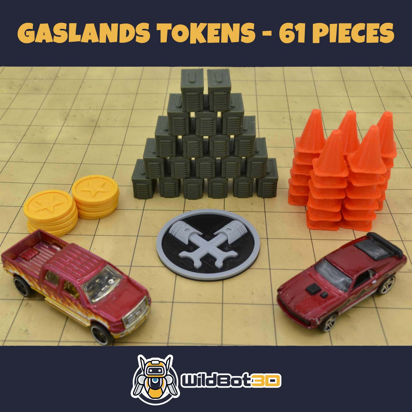 Gaslands Tokens 61 Pieces Gaslands Refuelled Gaslands | Etsy