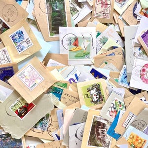 Lot de timbres-poste Japon ON PAPER - Paquet de 50 timbres au hasard pour philatélie ou collage, création de cartes, papier japonais, découpage