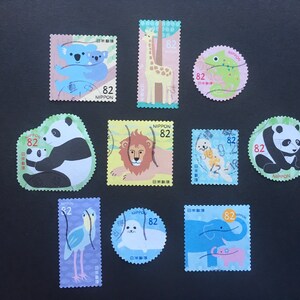 Lot de 10 timbres-poste, animaux du Japon pour la philatélie ou le collage, la fabrication de cartes, l'album, la décoration