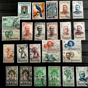 Madagascar vintage postage stamps