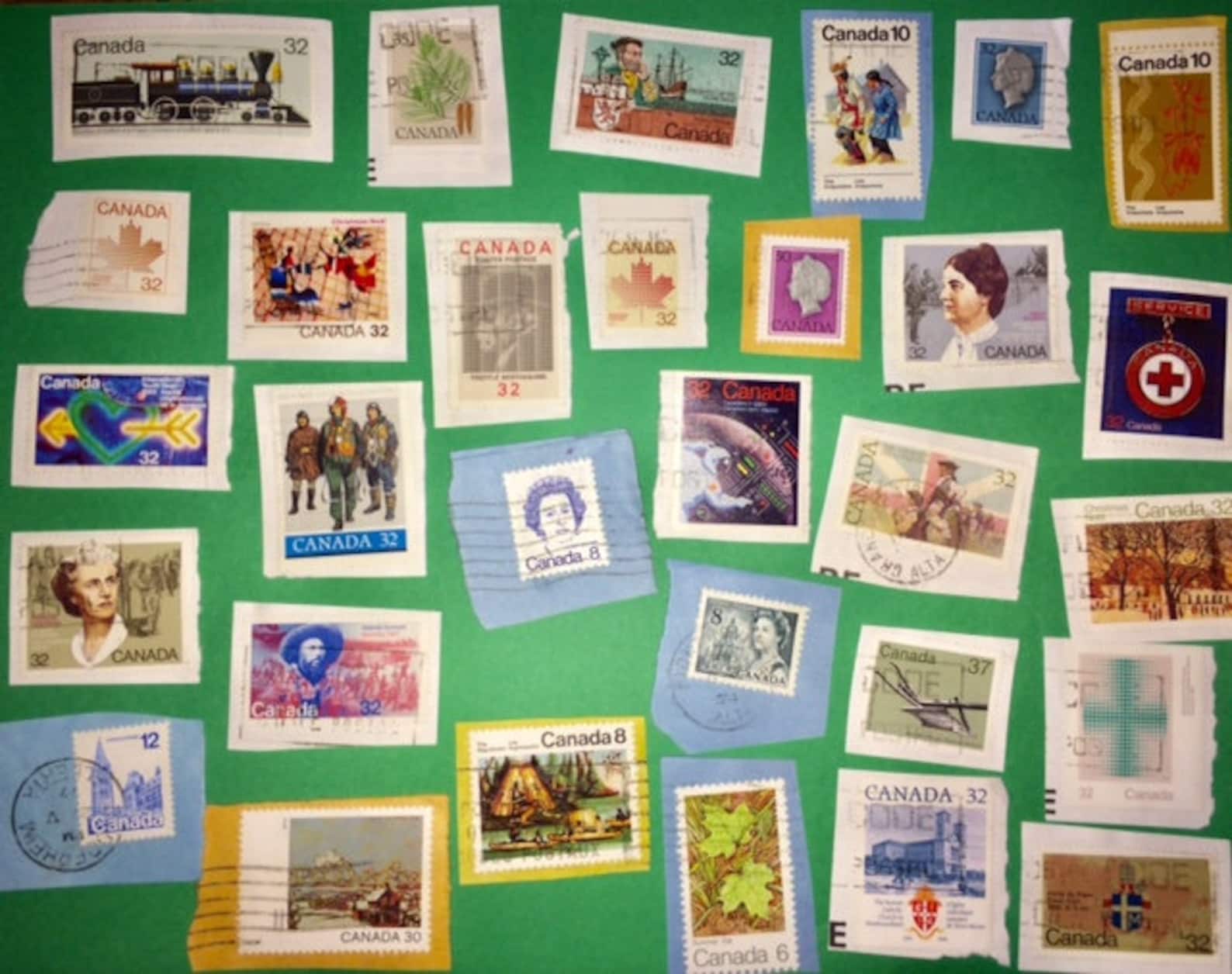Canada Postage Stamp Lot -25 Used, on Paper Vintage Stamps for Stamp ...