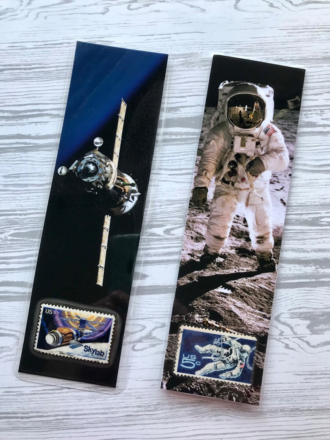 Outer Space NASA Theme Postage Stamp Bookmarksgenuine USA Space Postage Stamps Apollo Soyuz