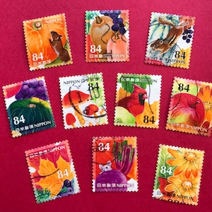 Jeu de timbres-poste d'occasion Fall Harvest Japon - Timbres pour collection, collage, fabrication de cartes ou autres travaux manuels