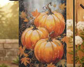 Celebrate the Season: Rustic Pumpkin Fall Garden Flag for a Charming Outdoor Display, House Flag, Small Garden Flag, Housewarming Gift