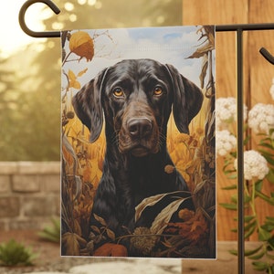 German Short-haired Pointer Dog Garden Flag - Fall Outdoor Decor, Fall Garden Flag, Dog Lover Gift, Outdoor decor, Yard art, Lawn flag