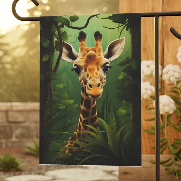 Custom Garden Flag, Custom Giraffe Garden Flag, Garden & House Banner, Outdoor Decor with personalization