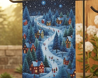 Cozy Winter Wonderland Garden Flag, Christmas Gift, Outdoor decor, Small Garden Flag, Garden Flag, Yard Art, House Flag