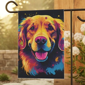 Golden Retriever Watercolor Look Garden Flag - Dog Lover Gift Idea, Dog Yard Flag, Outdoor Decor, Lawn Decor, House flag
