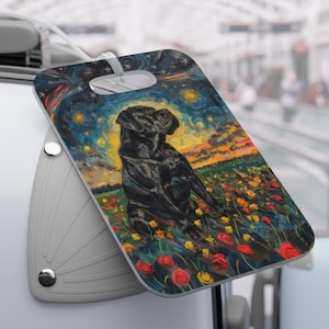 Mastiff Starry Night Dog Travel Tag, Personalized Tag, Backpack Tag, School Bag Tag, Kids ID, Gym bag tag, Instrument Tag, Luggage Tag