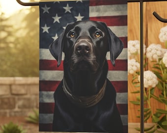 Black labrador Independence Day flag, Outdoor Decor, Dog Flag, Lab lover gift, Lawn flag