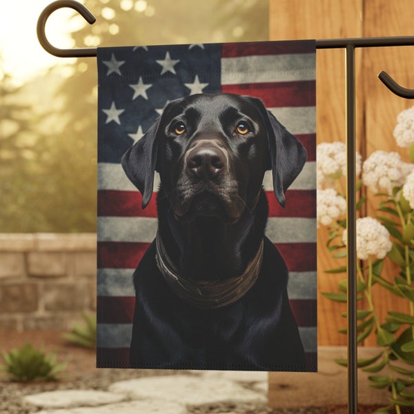 Black labrador Independence Day flag, Outdoor Decor, Dog Flag, Lab lover gift, Lawn flag