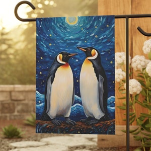 Penguin in Winter Wonderland Garden Flag, Small Garden Flag, Outdoor Decor, Yard Art, Lawn Flag, Penguin lover gift, Winter flag