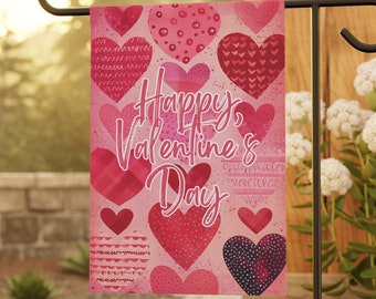 Celebrate the Holiday Season with our Charming Small Garden Flag - Happy Valentine's Day Design, Outdoor decor, lawn flag