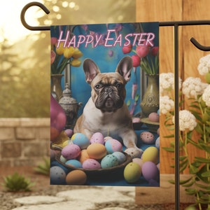 Springtime Garden Delight: French Bulldog Easter Small Garden Flag - Perfect for Bulldog Lovers Accent, Outdoor Decor, Dog Flag