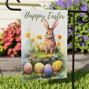 Easter Garden Flag | Spring Garden Flag | Happy Easter Flag | Personalized Easter Flag | Bunny Flag | Easter Yard Flag | Easter Decor
