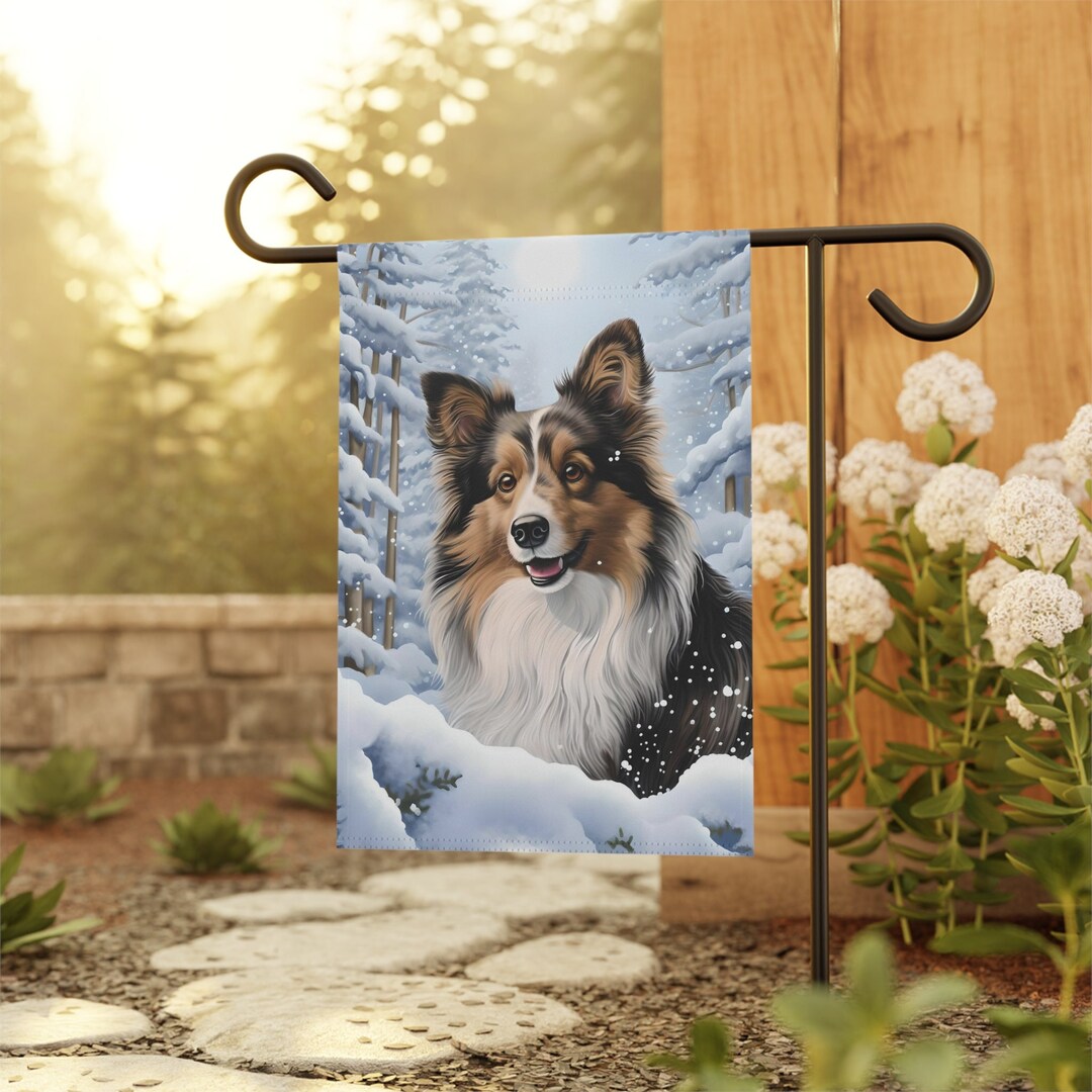 Sheltie Gartenflagge – 'A House Is Not A Home Without A Sheltie' | Wetterfest, Beidseitig Bedruckt | 30,5 X 45,7 Cm