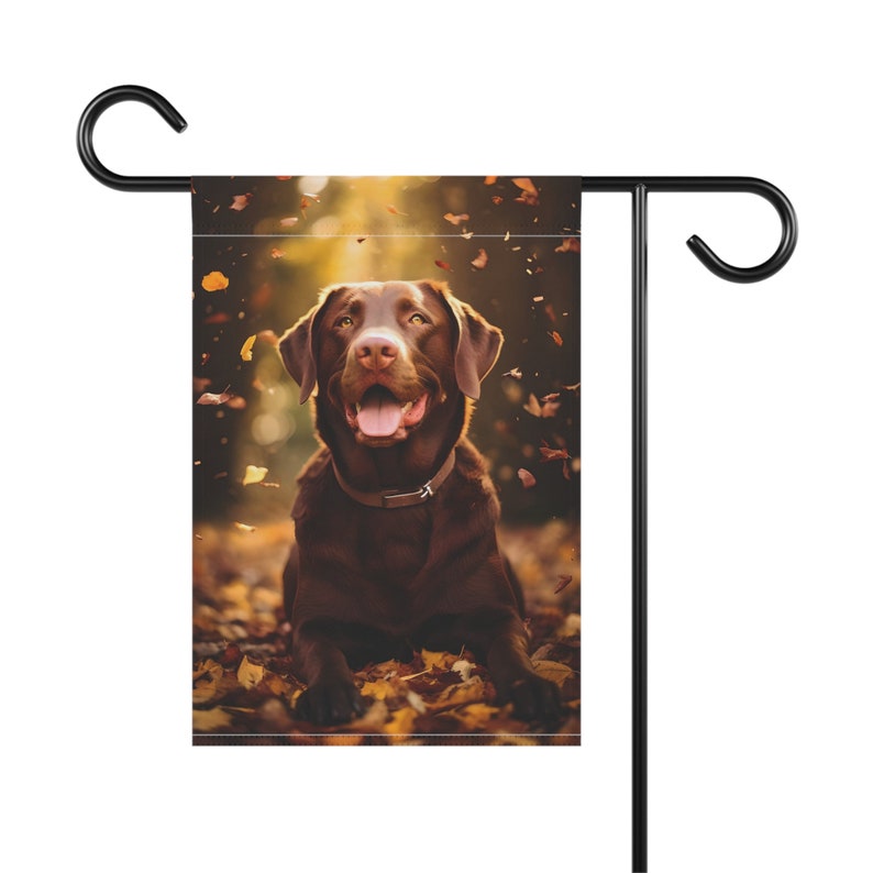 Chocolate Labrador Garden Flag, Fall flag - Perfect for Dog Lovers and Autumn Enthusiasts, Dog Flag, Outdoor Decor, Personalized Flag image 6