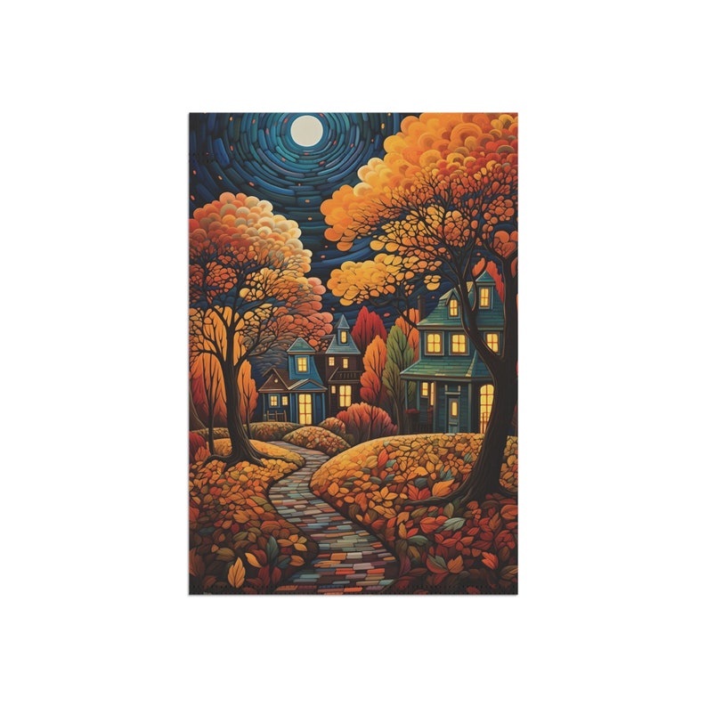 Fall Harvest Neighborhood Flag, Fall flag, Autumn Garden Flag, Outdoor decor, Small Garden Flag, Housewarming Gift, House Flag Bild 6