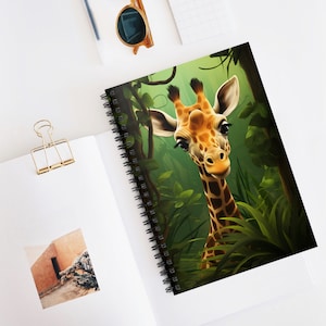 Giraffe Spiral Notebook - Ruled Line, School gift, Teacher Gift, Personalized gift, Journal Gift