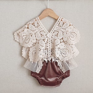 A sewn romper for baby photo shoot in boho style cake smash props newborn photography baby girl newbornprops