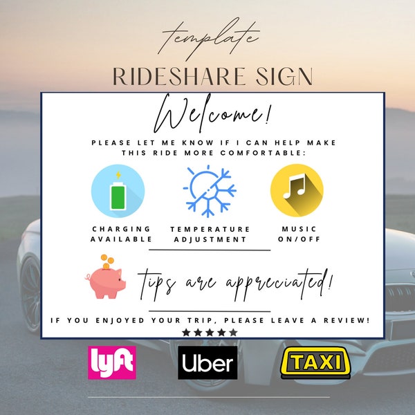 Printable Uber Sign Etsy