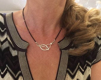 Designer Collier in silver with spinel, black spinel necklace, handmade, silver necklace with spinel, black gem necklace, precious stone