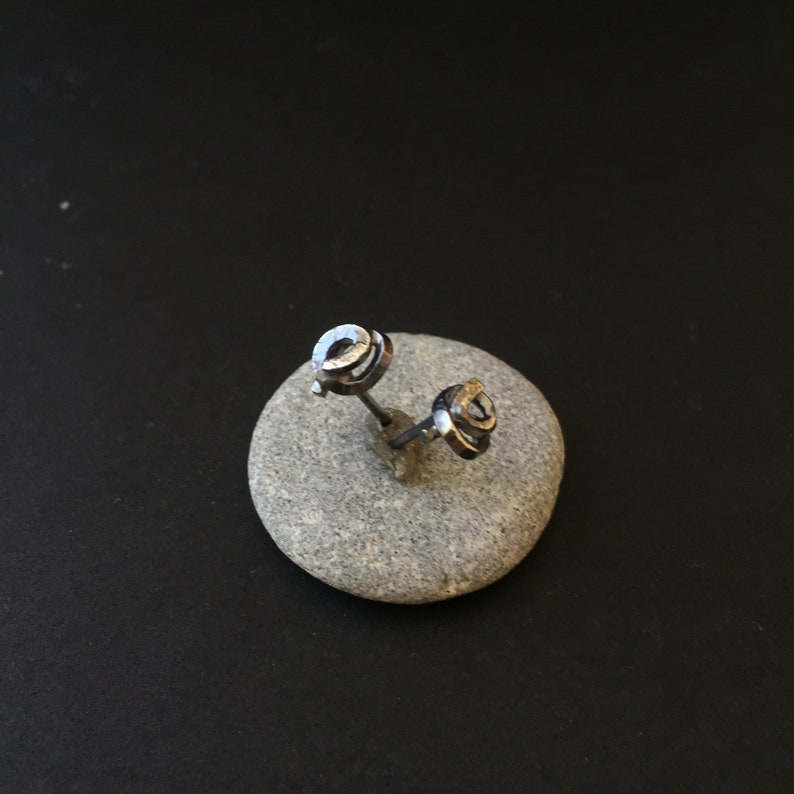 cool unisex ear studs designer ear studs silver ear studs oxidized ear studs small mens ear studs black ear studs