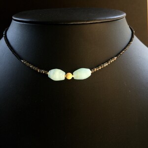 Aquamarine Collier, black spinel collier, pyrite necklace, aquamarine necklace, raw aquamarine necklace, multistone necklace aquamarine