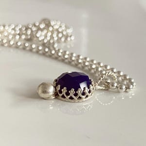Purple chalcedony pendant, purple chalcedony necklace, amethyst chalcedony, chalcedony pendant, chalcedony necklace handmade, bubble pendant