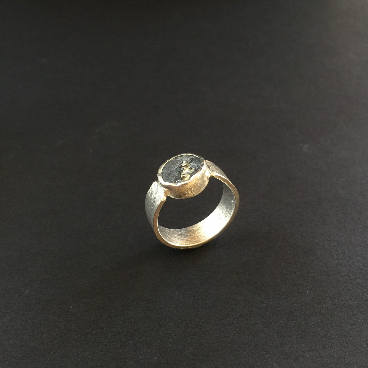 Pyrite ring handmade statement men's ring unisex ring Etsy