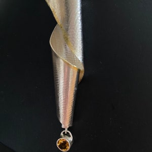 Citrin silver pendant, handmade, citrine designer pendant image 5