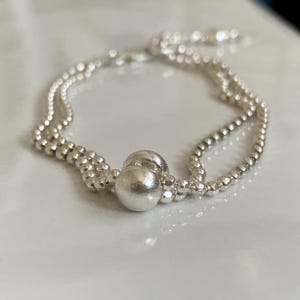 Silver bubble bracelet, adjustable bracelet silver, silver ball bracelet, handmade bracelet, fine bracelet sterling, unique bracelet