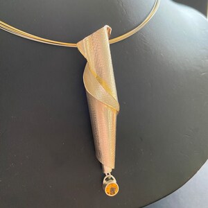 Citrin silver pendant, handmade, citrine designer pendant image 2