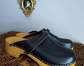 Swedish Clogs Retro Classic Genuine Leather Wood Anatomic Shoes 43