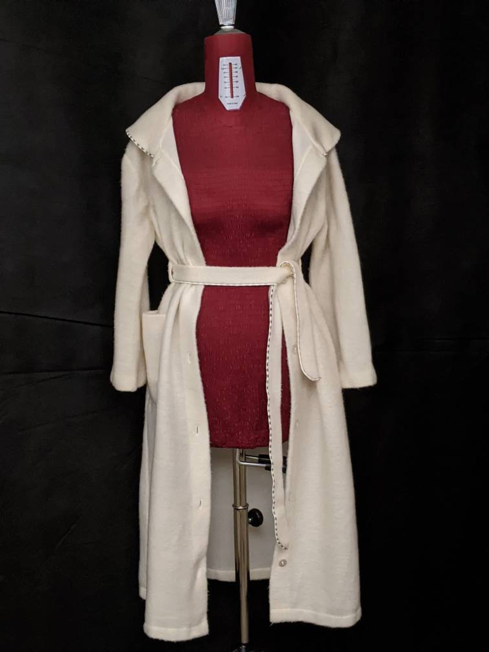 Xsm Midcentury Modern Housecoat Robe Dress Fuzzy Housecoat Etsy
