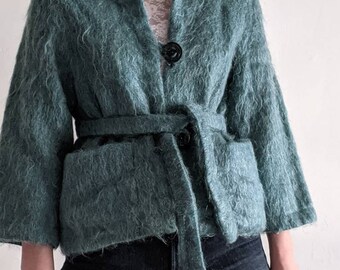 Vintage 80s 90s Aubergine Shaggy Mohair Blazer Jacket Vintage 80s 90s Aubergine Shaggy Mohair Blazer Jacket