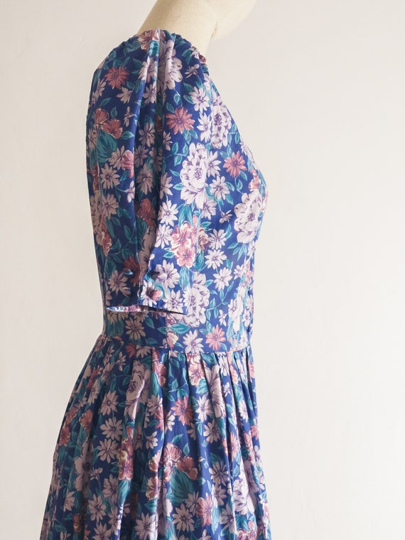 1980s Laura Ashley dress in rich muted floral chi… - image 5