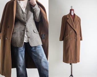 vintage 1980s double-breasted coat - camel/cinnamon - women's small