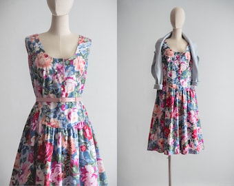 blooming garden summer market dress vintage 1990s