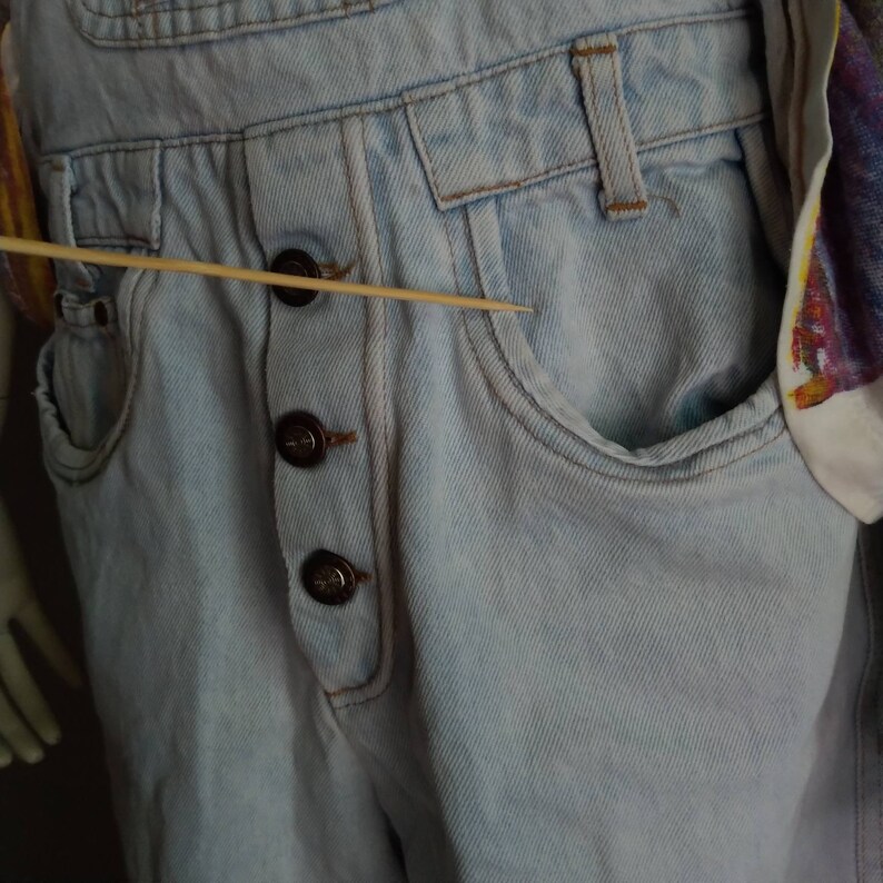pre-owned womens vintage emanuel denim jumpsuit 70s|women jumpsuit|overalls bib and brace|italy seawear|jumpsuit vintage look|jeans jumpsuit