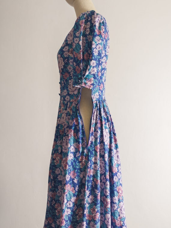 1980s Laura Ashley dress in rich muted floral chi… - image 7