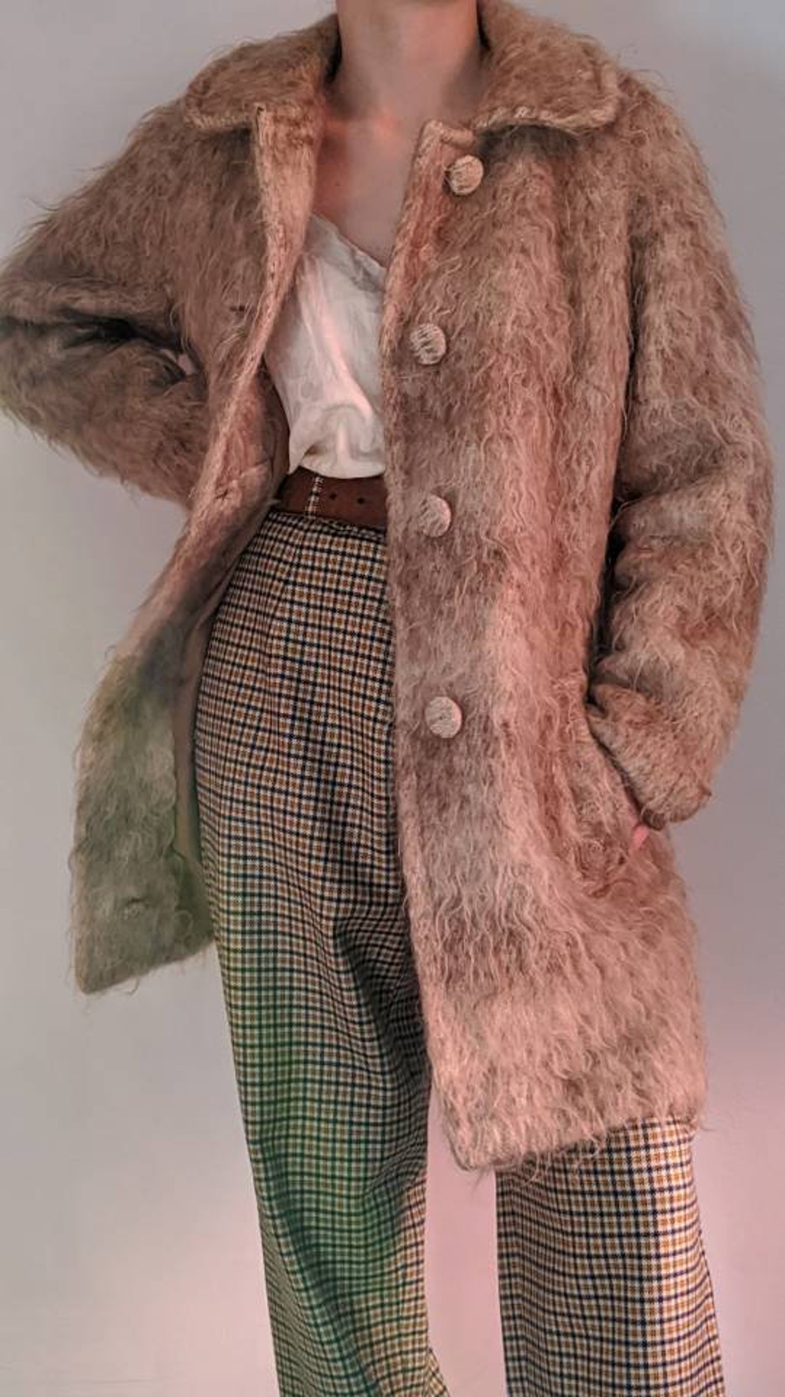 Mohair shaggy coat 60s 70s mohair wool coat vintage womens Etsy