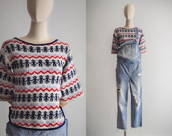 bohemian folk hippie hippy sweater top 1970s