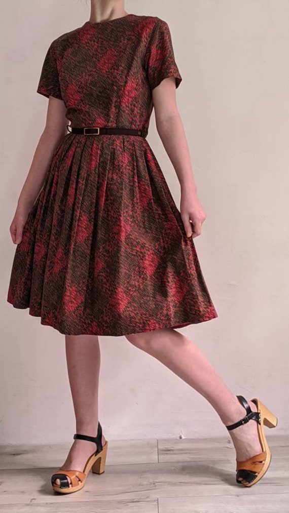 vintage 40s fit and flare day dress