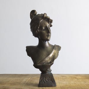 art nouveau french bronze bust ALDA Emmanuel Villanis (1858-1914) new art bronze female bust—not patinated bronze sculpture—unbased—22 cm
