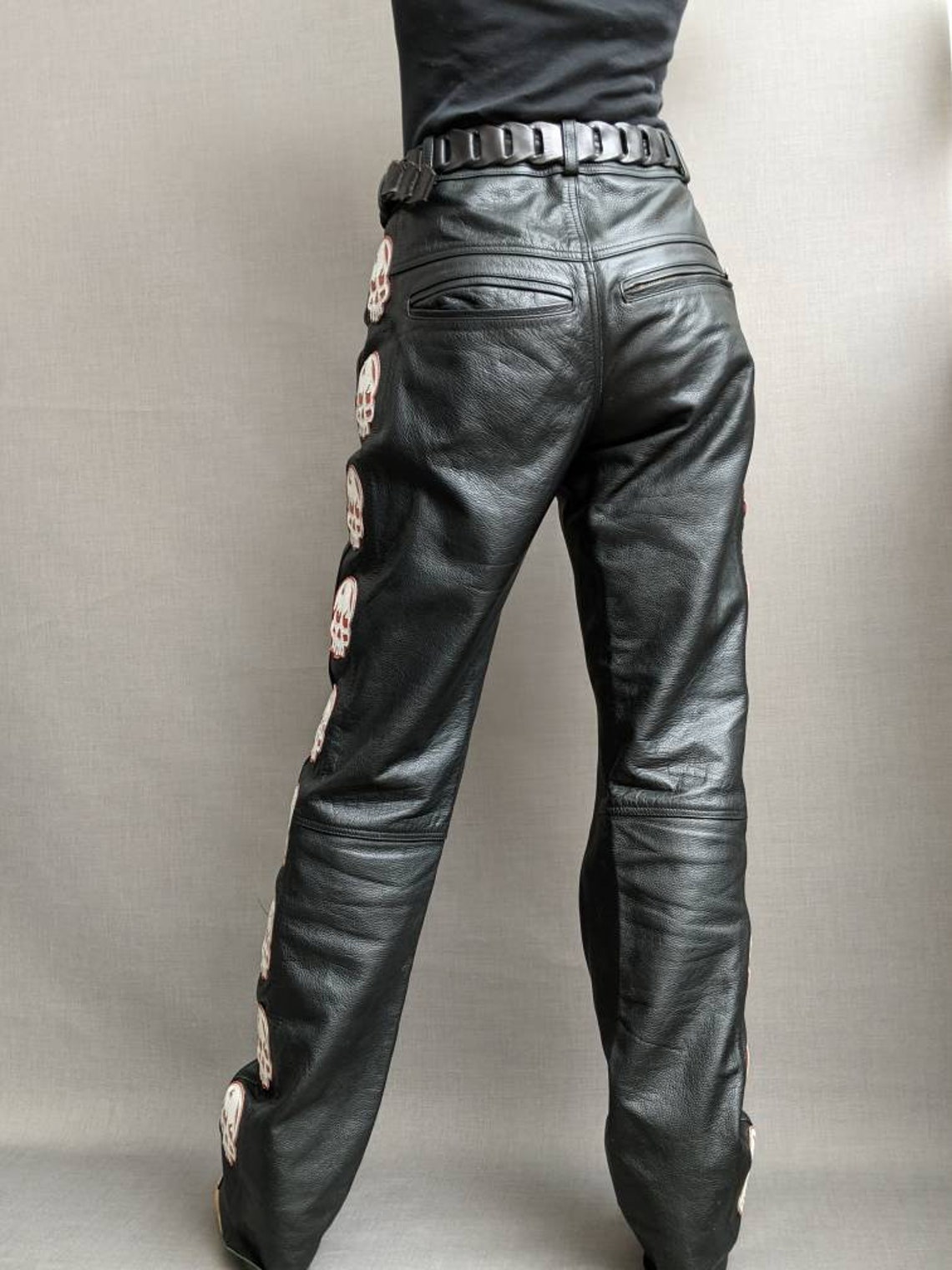 leather rockstar pants