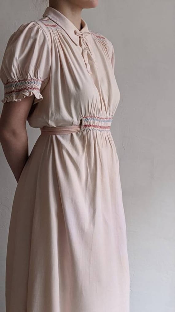 antique dusty pink pioneer cotton dress - image 2